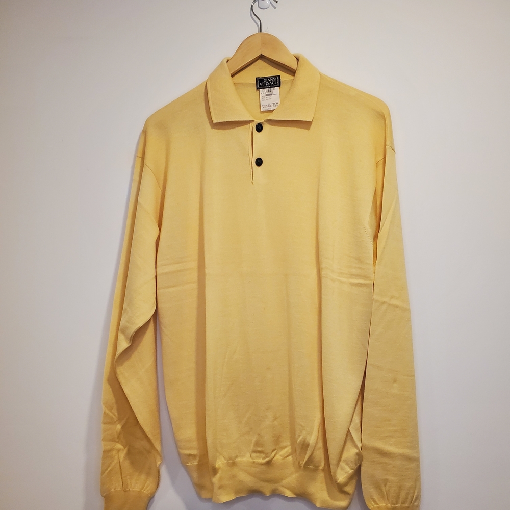 Vintage Versace Yellow Cashner Long Sleeve Size 54